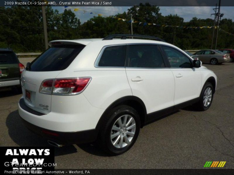 Crystal White Pearl Mica / Sand 2009 Mazda CX-9 Sport AWD