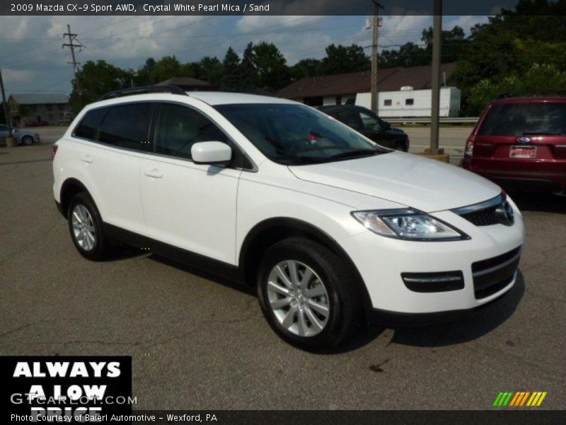 Crystal White Pearl Mica / Sand 2009 Mazda CX-9 Sport AWD