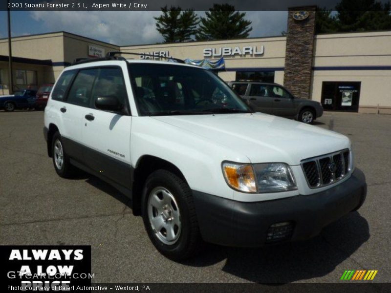 Aspen White / Gray 2001 Subaru Forester 2.5 L