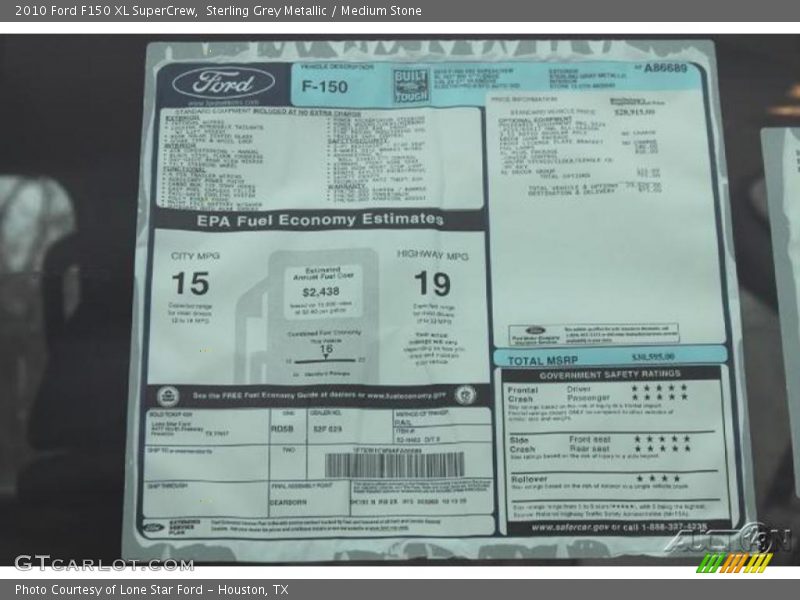 Sterling Grey Metallic / Medium Stone 2010 Ford F150 XL SuperCrew