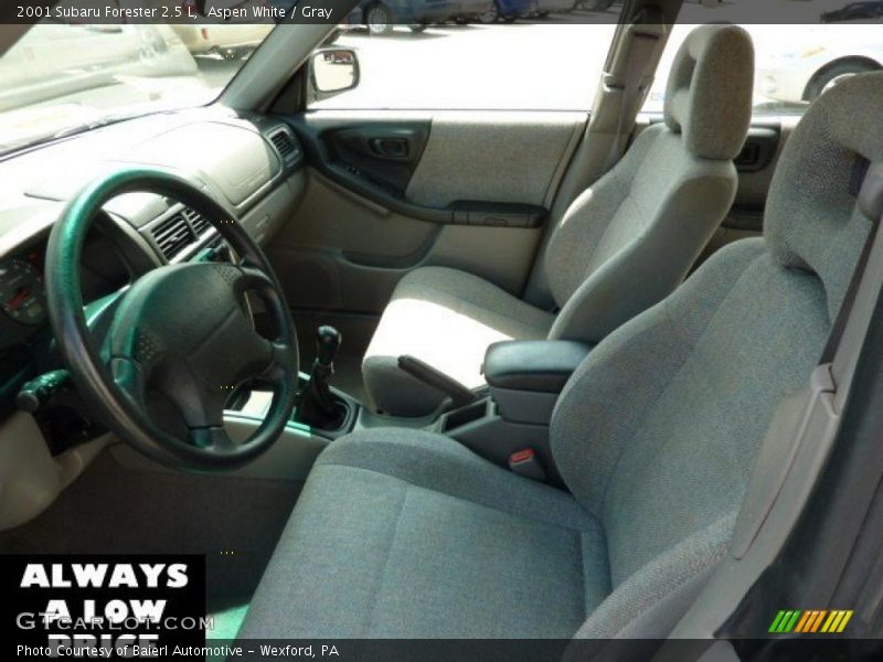 Aspen White / Gray 2001 Subaru Forester 2.5 L