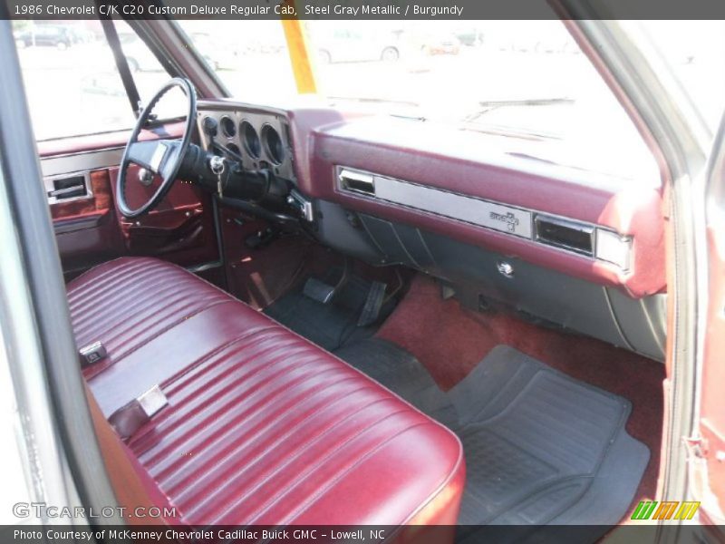 Burgundy Interior - 1986 C/K C20 Custom Deluxe Regular Cab 