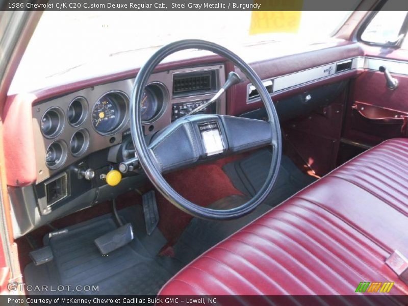  1986 C/K C20 Custom Deluxe Regular Cab Burgundy Interior
