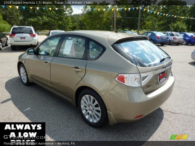Topaz Gold Metallic / Ivory 2008 Subaru Impreza 2.5i Wagon
