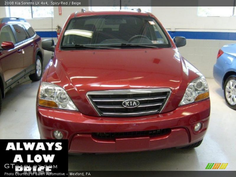 Spicy Red / Beige 2008 Kia Sorento LX 4x4