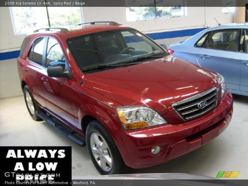 Spicy Red / Beige 2008 Kia Sorento LX 4x4