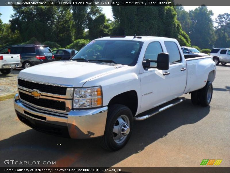 Summit White / Dark Titanium 2009 Chevrolet Silverado 3500HD Work Truck Crew Cab 4x4 Dually