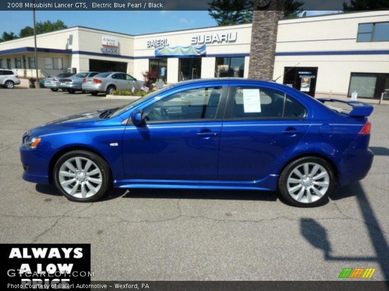 Electric Blue Pearl / Black 2008 Mitsubishi Lancer GTS