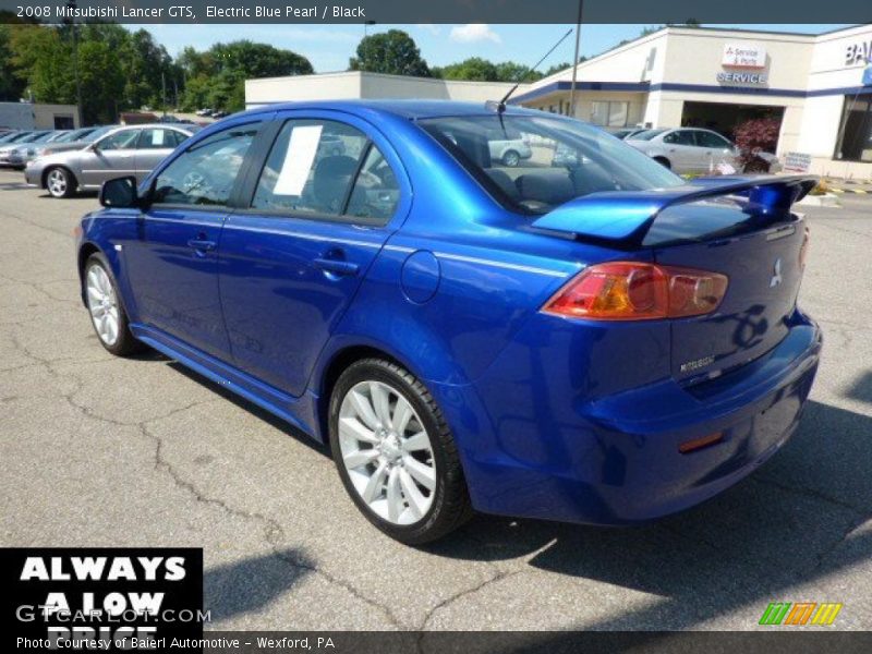 Electric Blue Pearl / Black 2008 Mitsubishi Lancer GTS