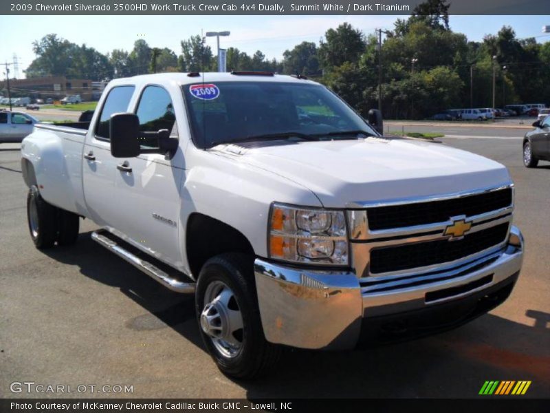 Summit White / Dark Titanium 2009 Chevrolet Silverado 3500HD Work Truck Crew Cab 4x4 Dually