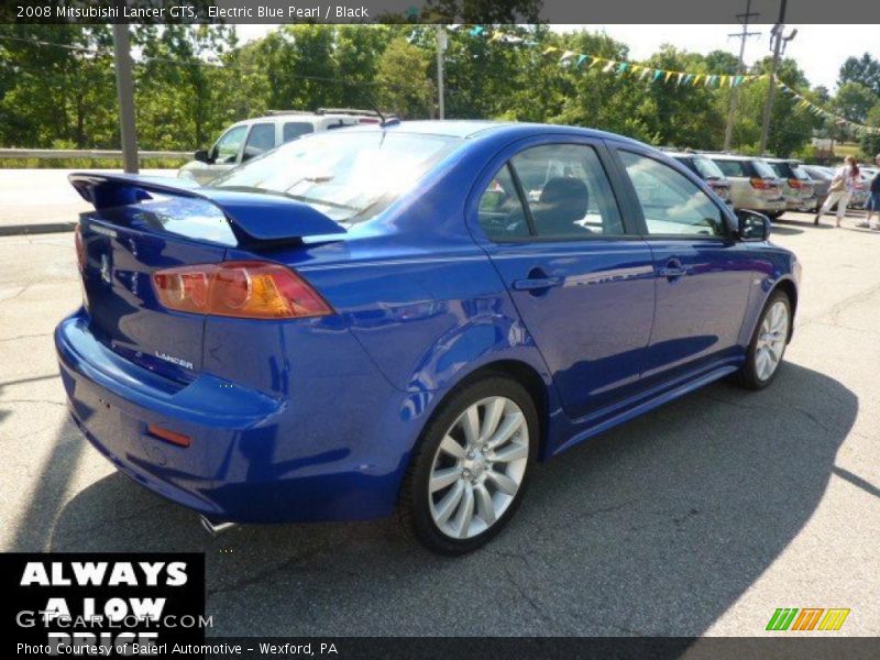 Electric Blue Pearl / Black 2008 Mitsubishi Lancer GTS