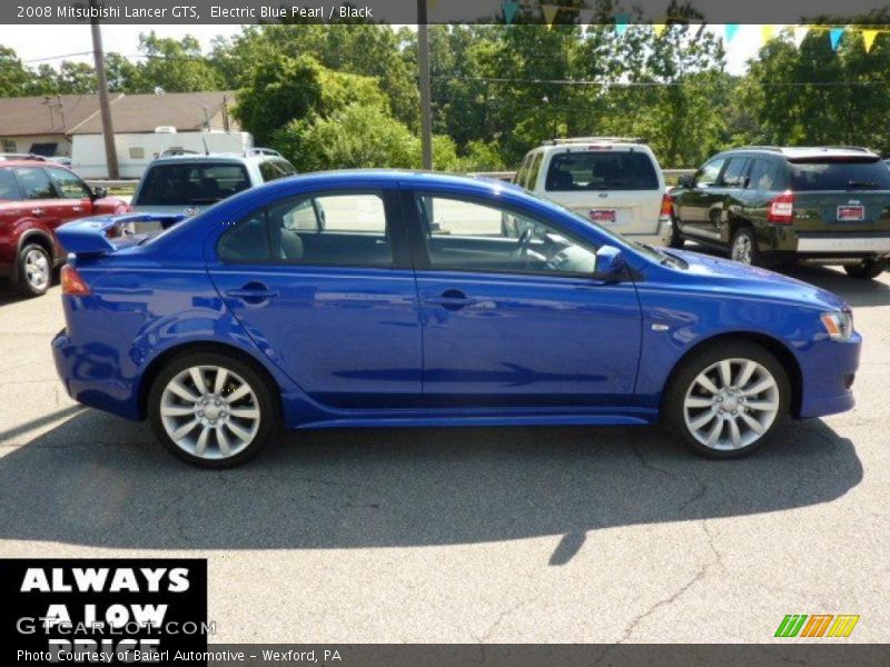 Electric Blue Pearl / Black 2008 Mitsubishi Lancer GTS