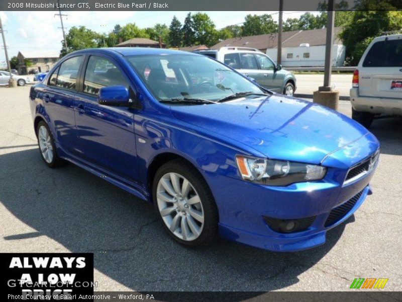 Electric Blue Pearl / Black 2008 Mitsubishi Lancer GTS