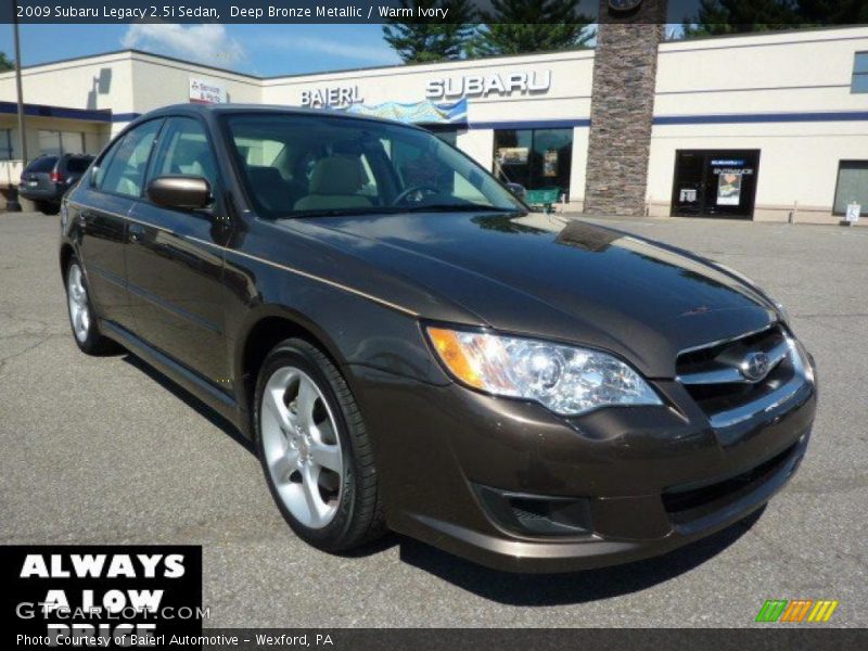 Deep Bronze Metallic / Warm Ivory 2009 Subaru Legacy 2.5i Sedan