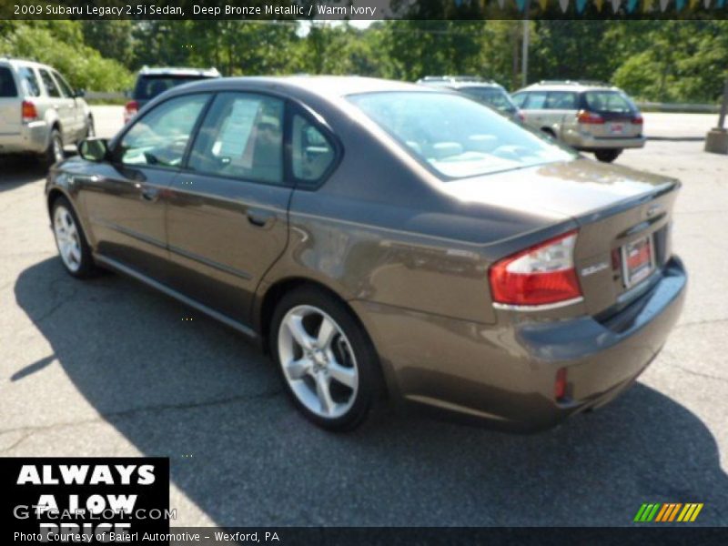 Deep Bronze Metallic / Warm Ivory 2009 Subaru Legacy 2.5i Sedan