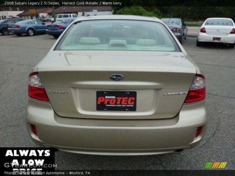 Harvest Gold Metallic / Warm Ivory 2008 Subaru Legacy 2.5i Sedan