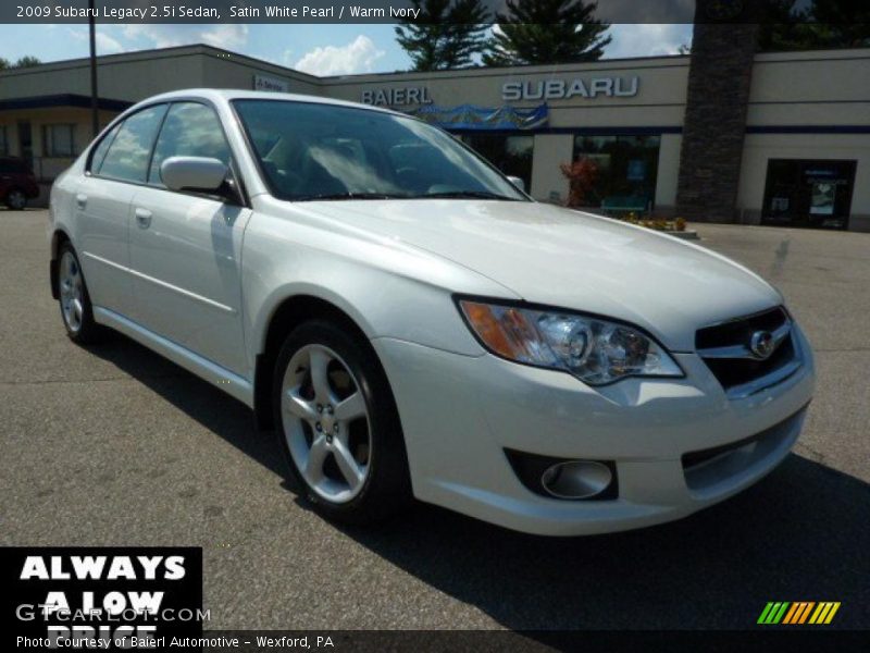 Satin White Pearl / Warm Ivory 2009 Subaru Legacy 2.5i Sedan