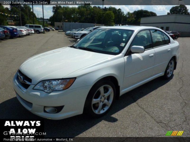 Satin White Pearl / Warm Ivory 2009 Subaru Legacy 2.5i Sedan
