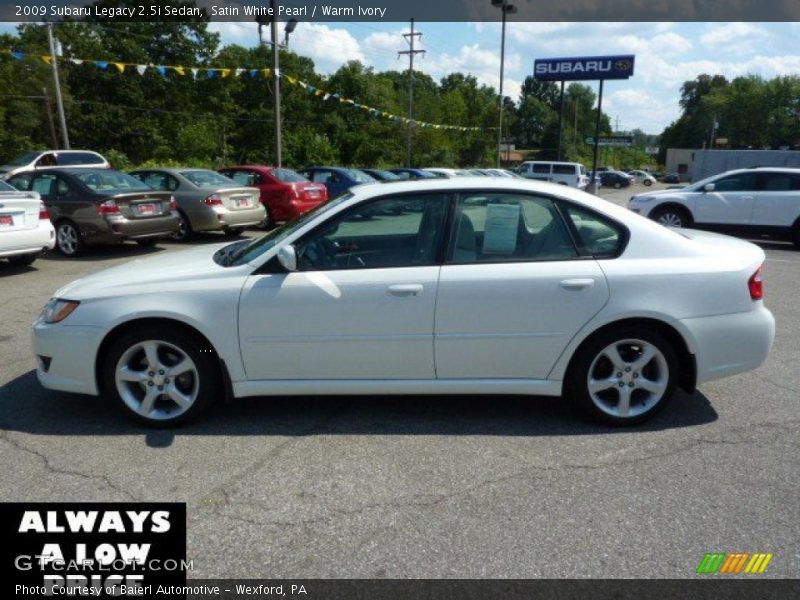 Satin White Pearl / Warm Ivory 2009 Subaru Legacy 2.5i Sedan