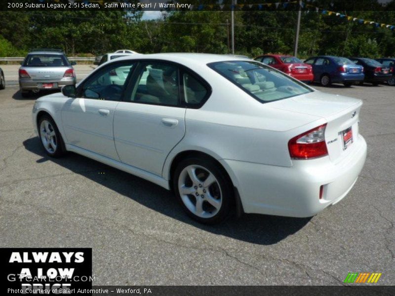 Satin White Pearl / Warm Ivory 2009 Subaru Legacy 2.5i Sedan