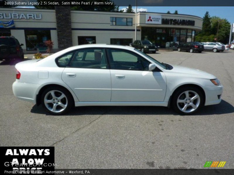 Satin White Pearl / Warm Ivory 2009 Subaru Legacy 2.5i Sedan