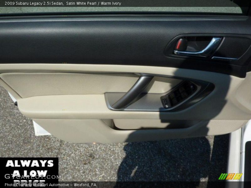 Satin White Pearl / Warm Ivory 2009 Subaru Legacy 2.5i Sedan
