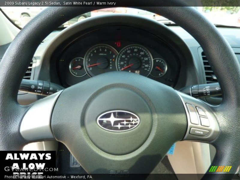Satin White Pearl / Warm Ivory 2009 Subaru Legacy 2.5i Sedan