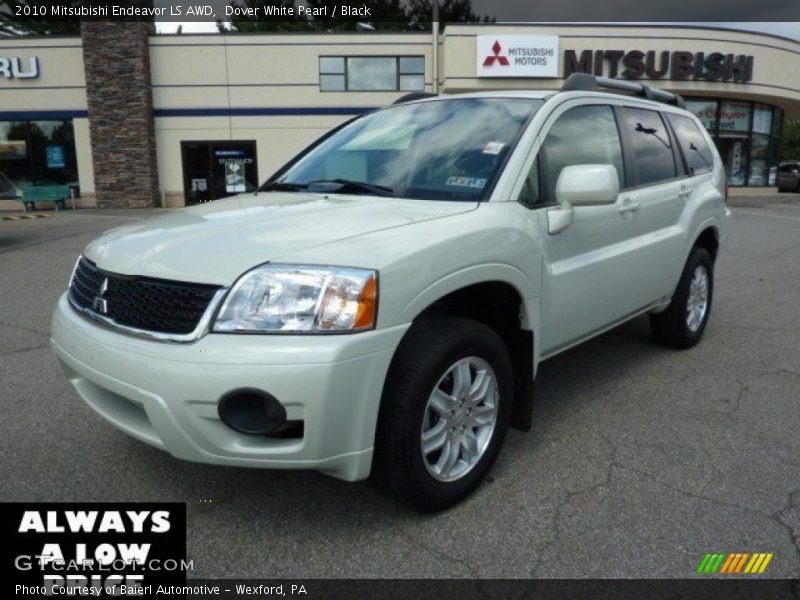 Dover White Pearl / Black 2010 Mitsubishi Endeavor LS AWD