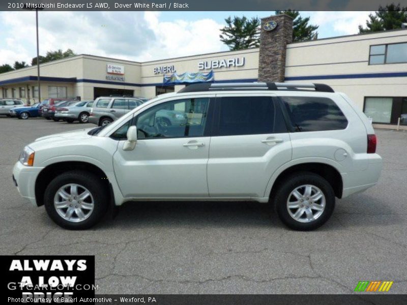 Dover White Pearl / Black 2010 Mitsubishi Endeavor LS AWD