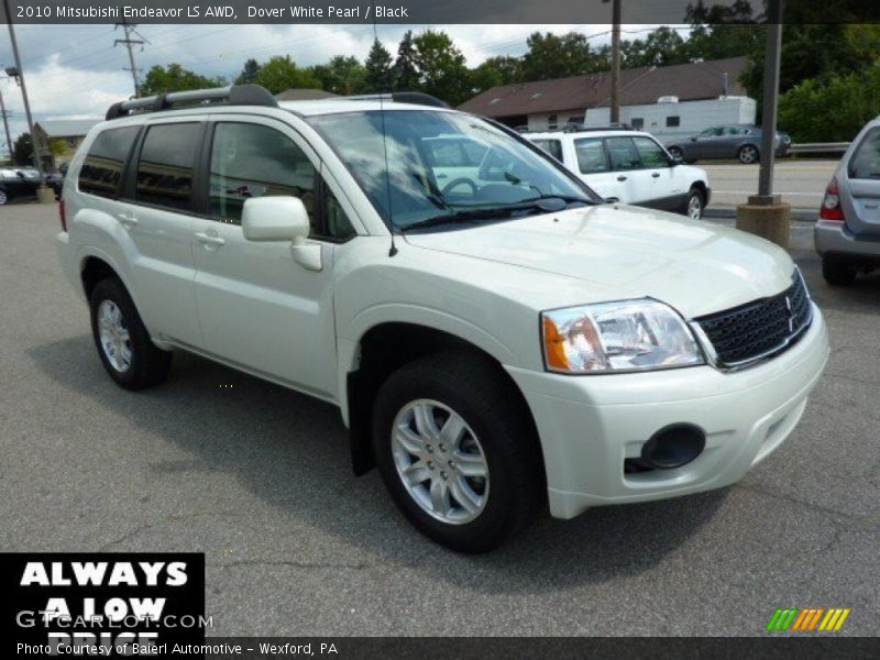 Dover White Pearl / Black 2010 Mitsubishi Endeavor LS AWD