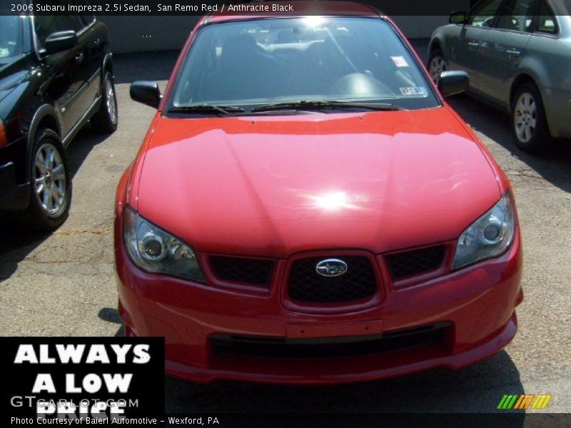 San Remo Red / Anthracite Black 2006 Subaru Impreza 2.5i Sedan