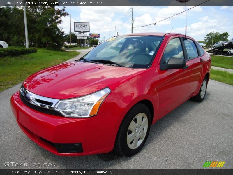 Vermillion Red / Medium Stone 2008 Ford Focus S Sedan