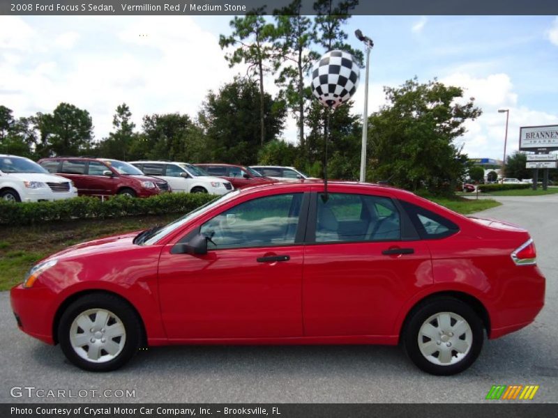 Vermillion Red / Medium Stone 2008 Ford Focus S Sedan