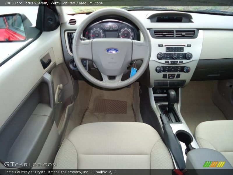 Vermillion Red / Medium Stone 2008 Ford Focus S Sedan