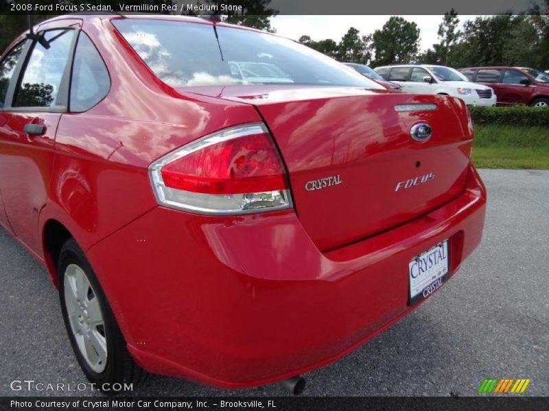 Vermillion Red / Medium Stone 2008 Ford Focus S Sedan