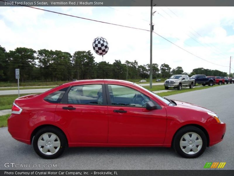 Vermillion Red / Medium Stone 2008 Ford Focus S Sedan