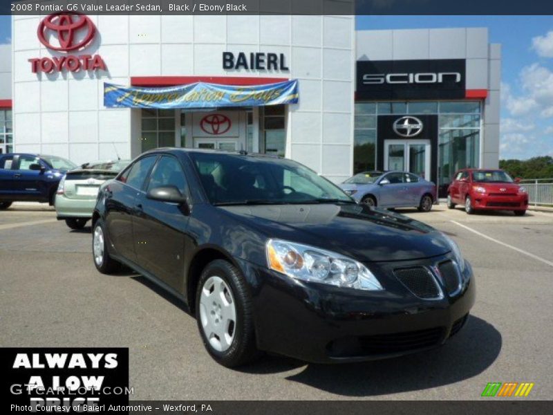 Black / Ebony Black 2008 Pontiac G6 Value Leader Sedan