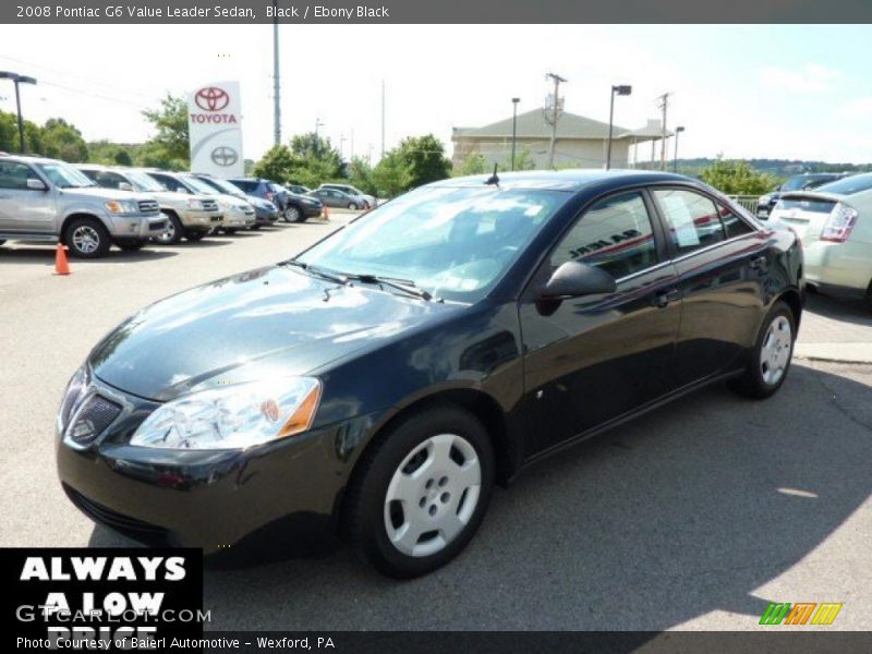 Black / Ebony Black 2008 Pontiac G6 Value Leader Sedan