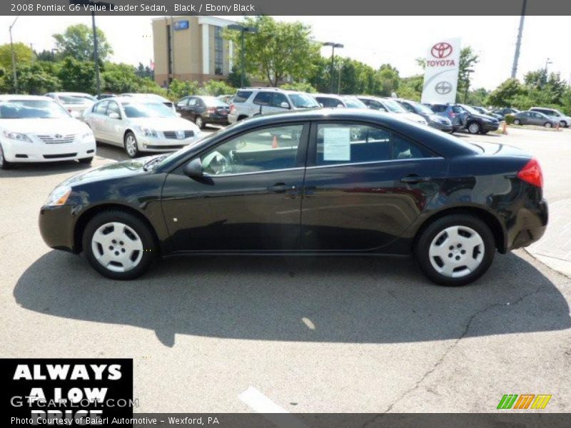 Black / Ebony Black 2008 Pontiac G6 Value Leader Sedan