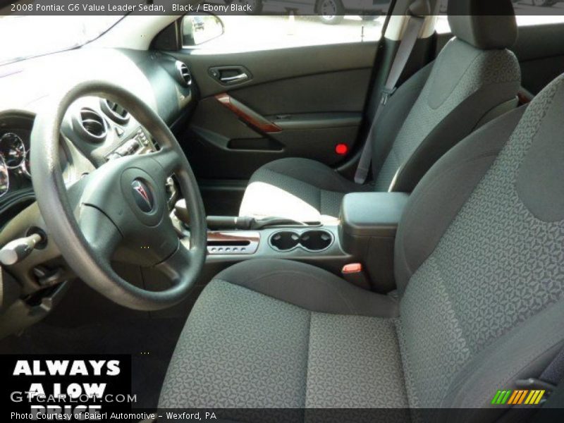 Black / Ebony Black 2008 Pontiac G6 Value Leader Sedan