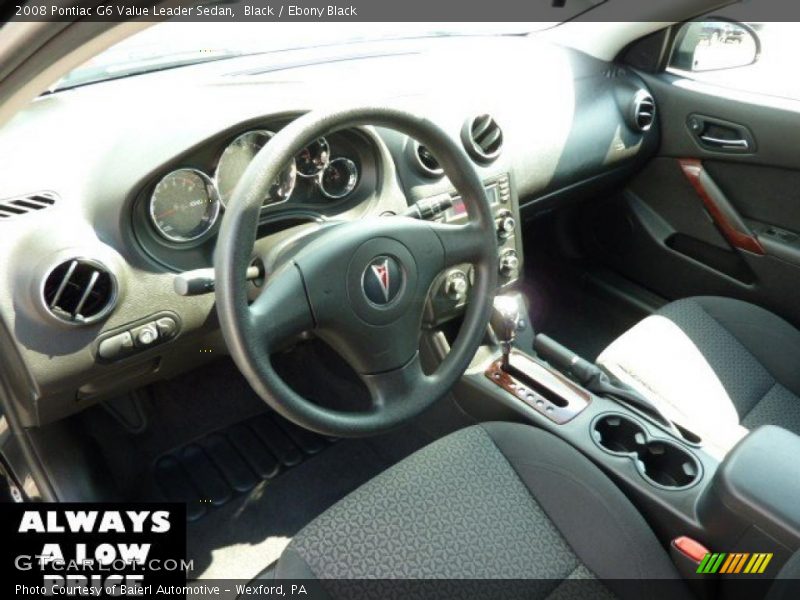 Black / Ebony Black 2008 Pontiac G6 Value Leader Sedan