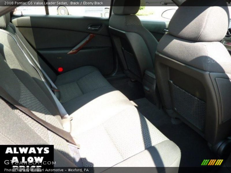 Black / Ebony Black 2008 Pontiac G6 Value Leader Sedan