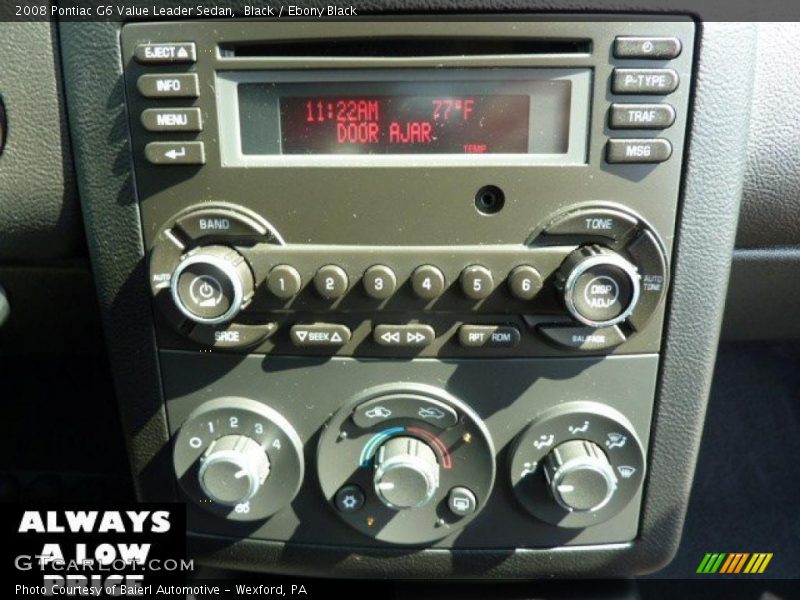 Black / Ebony Black 2008 Pontiac G6 Value Leader Sedan