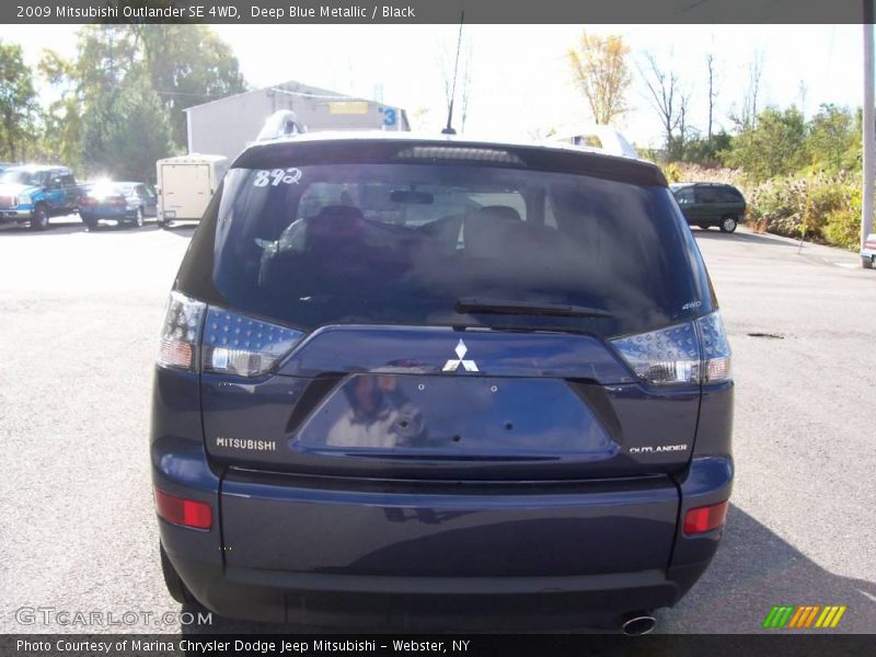 Deep Blue Metallic / Black 2009 Mitsubishi Outlander SE 4WD