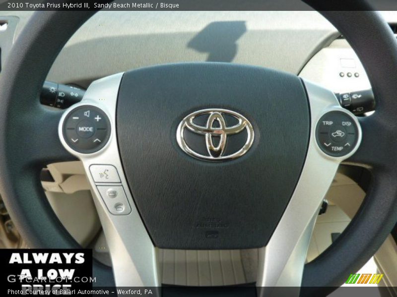 Sandy Beach Metallic / Bisque 2010 Toyota Prius Hybrid III