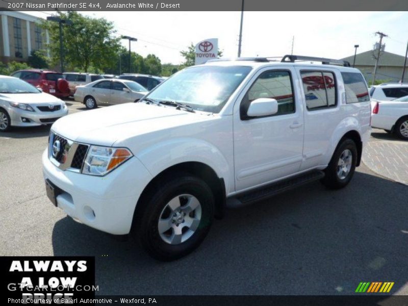 Avalanche White / Desert 2007 Nissan Pathfinder SE 4x4