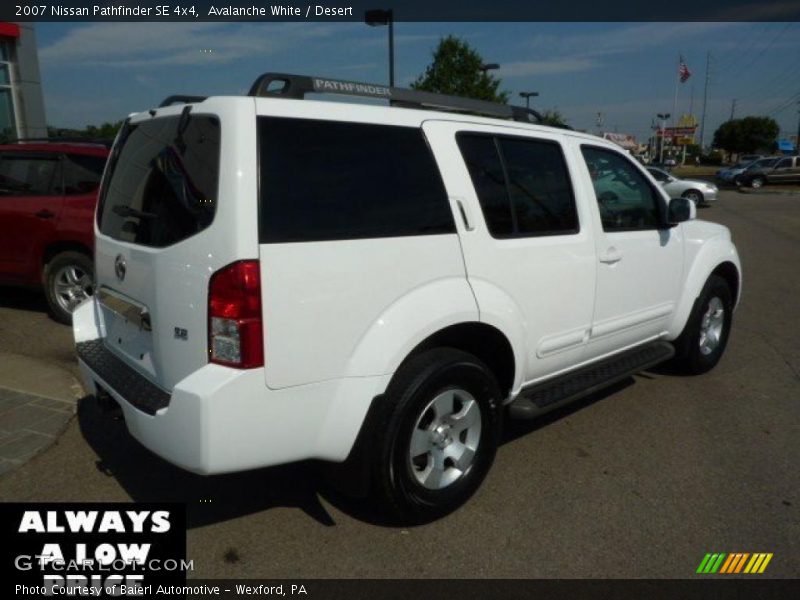 Avalanche White / Desert 2007 Nissan Pathfinder SE 4x4