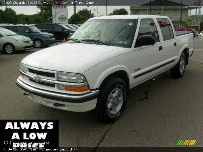 Summit White / Graphite 2002 Chevrolet S10 LS Crew Cab 4x4