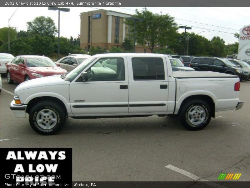 Summit White / Graphite 2002 Chevrolet S10 LS Crew Cab 4x4