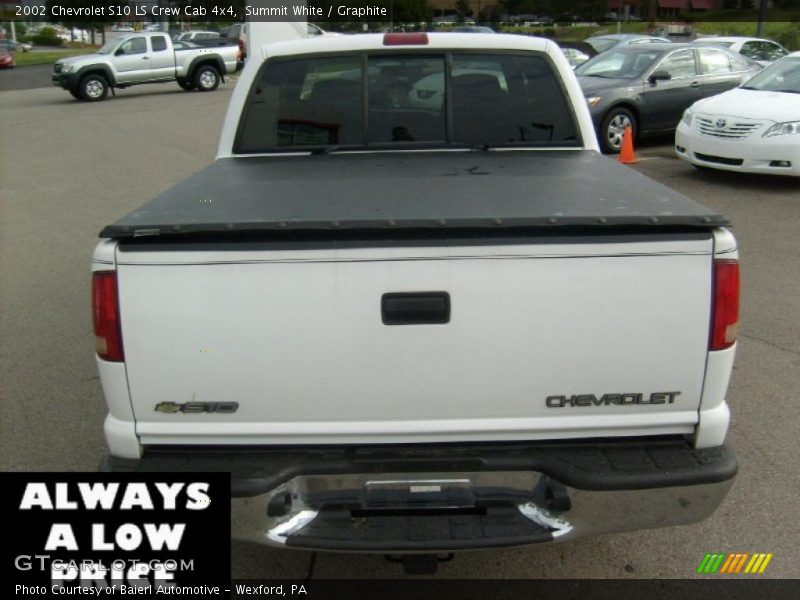 Summit White / Graphite 2002 Chevrolet S10 LS Crew Cab 4x4